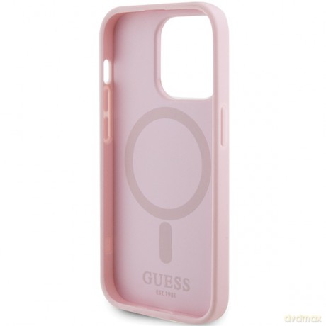 Guess nakładka do iPhone 14 Pro Max 6,7" GUHMP14XPSAHMCP różowa Saffiano Magsafe