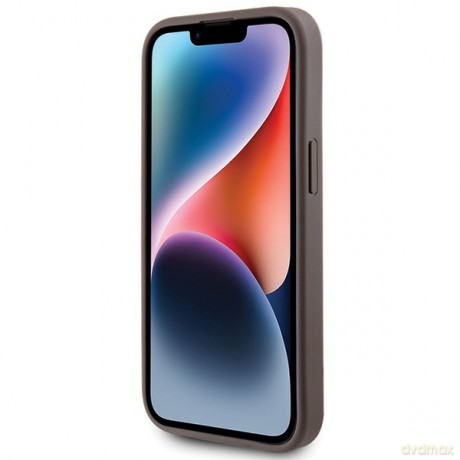 Guess nakładka do iPhone 15 6,1" GUHCP15SG4GFBR brązowa HC PU 4G Metal Logo