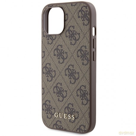 Guess nakładka do iPhone 15 6,1" GUHCP15SG4GFBR brązowa HC PU 4G Metal Logo