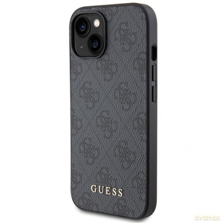 Guess nakładka do iPhone 15 6,1" GUHCP15SG4GFGR szara HC PU 4G Metal Logo