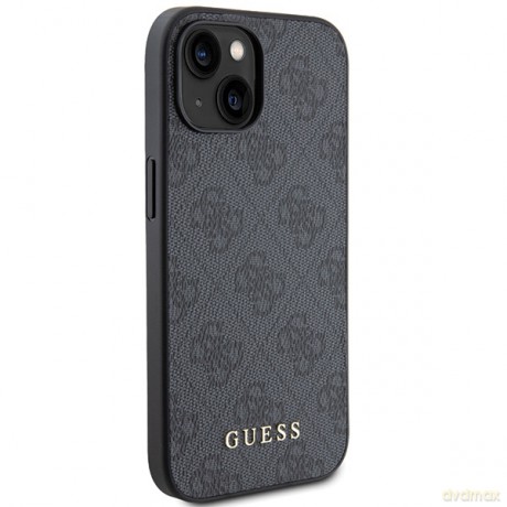 Guess nakładka do iPhone 15 6,1" GUHCP15SG4GFGR szara HC PU 4G Metal Logo