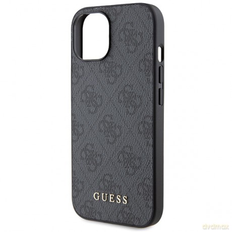 Guess nakładka do iPhone 15 6,1" GUHCP15SG4GFGR szara HC PU 4G Metal Logo