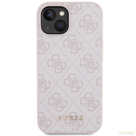 Guess nakładka do iPhone 15 6,1" GUHCP15SG4GFPI różowe HC PU 4G Metal Logo