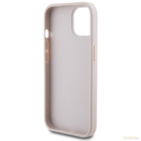 Guess nakładka do iPhone 15 6,1" GUHCP15SG4GFPI różowe HC PU 4G Metal Logo