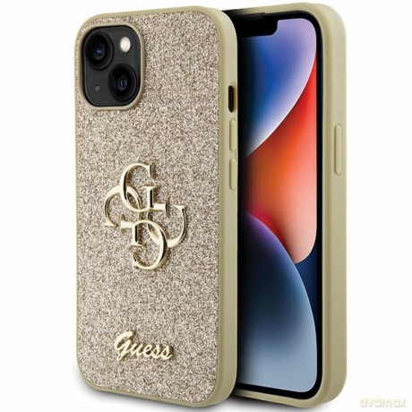 Guess nakładka do iPhone 15 6,1" GUHCP15SHG4SGD złota HC Fixed Glitter Big 4G