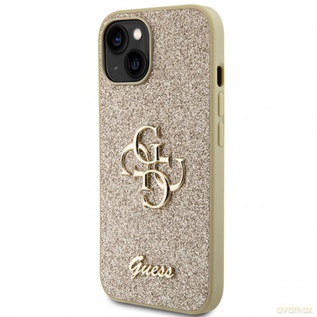 Guess nakładka do iPhone 15 6,1" GUHCP15SHG4SGD złota HC Fixed Glitter Big 4G