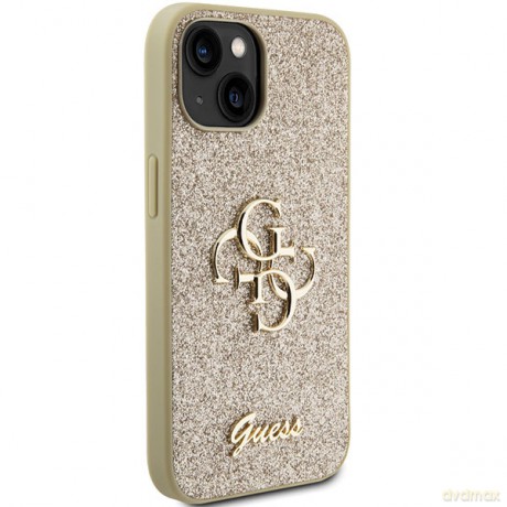 Guess nakładka do iPhone 15 6,1" GUHCP15SHG4SGD złota HC Fixed Glitter Big 4G