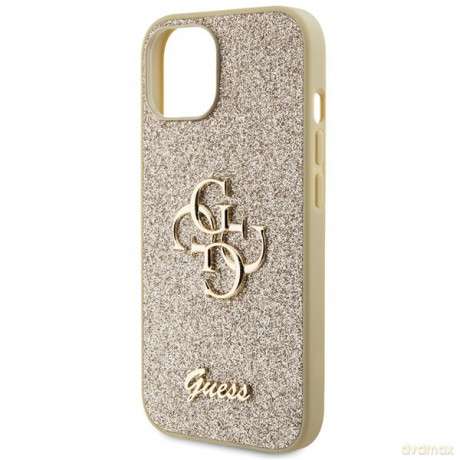 Guess nakładka do iPhone 15 6,1" GUHCP15SHG4SGD złota HC Fixed Glitter Big 4G
