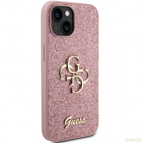 Guess nakładka do iPhone 15 6,1" GUHCP15SHG4SGP różowe HC Fixed Glitter Big 4G