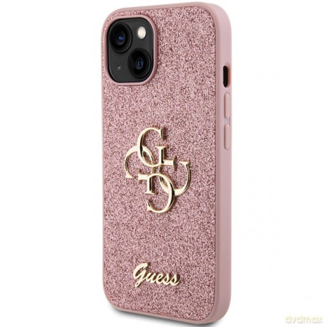 Guess nakładka do iPhone 15 6,1" GUHCP15SHG4SGP różowe HC Fixed Glitter Big 4G