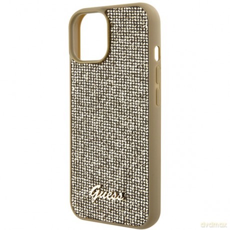 Guess nakładka do iPhone 15 6,1" GUHCP15SPMSDGSD złota HC PU Disco Script Metal