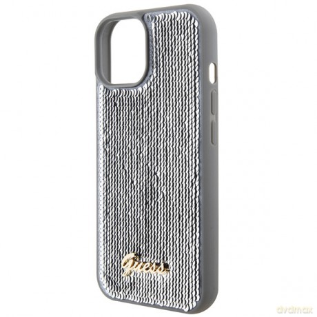 Guess nakładka do iPhone 15 6,1" GUHCP15SPSFDGSS srebrna HC Sequin Script Metal