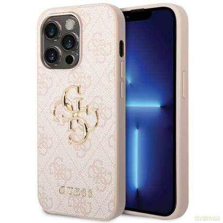 Guess nakładka do iPhone 15 Pro 6,1" GUHCP15L4GMGPI różowe HC PU Leather 4G Metal Logo