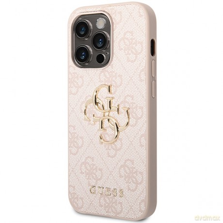 Guess nakładka do iPhone 15 Pro 6,1" GUHCP15L4GMGPI różowe HC PU Leather 4G Metal Logo