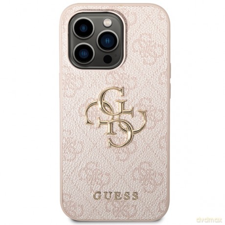 Guess nakładka do iPhone 15 Pro 6,1" GUHCP15L4GMGPI różowe HC PU Leather 4G Metal Logo