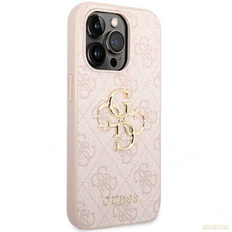 Guess nakładka do iPhone 15 Pro 6,1" GUHCP15L4GMGPI różowe HC PU Leather 4G Metal Logo