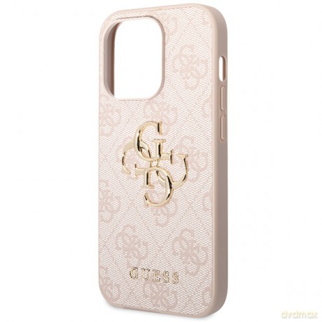 Guess nakładka do iPhone 15 Pro 6,1" GUHCP15L4GMGPI różowe HC PU Leather 4G Metal Logo