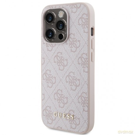 Guess nakładka do iPhone 15 Pro 6,1" GUHCP15LG4GFPI różowe HC PU 4G Metal Logo