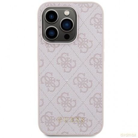 Guess nakładka do iPhone 15 Pro 6,1" GUHCP15LG4GFPI różowe HC PU 4G Metal Logo
