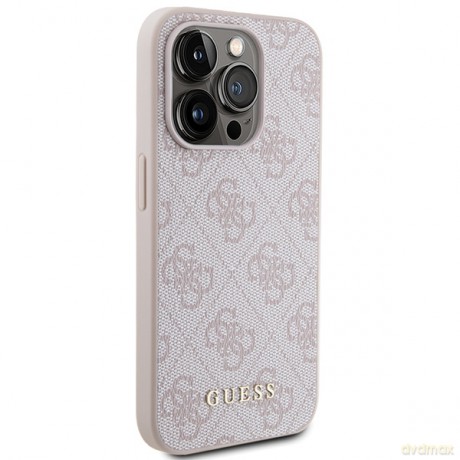 Guess nakładka do iPhone 15 Pro 6,1" GUHCP15LG4GFPI różowe HC PU 4G Metal Logo