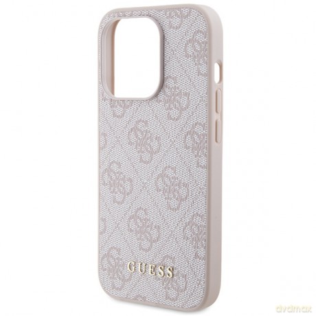 Guess nakładka do iPhone 15 Pro 6,1" GUHCP15LG4GFPI różowe HC PU 4G Metal Logo