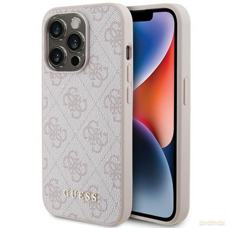 Guess nakładka do iPhone 15 Pro 6,1" GUHCP15LG4GFPI różowe HC PU 4G Metal Logo