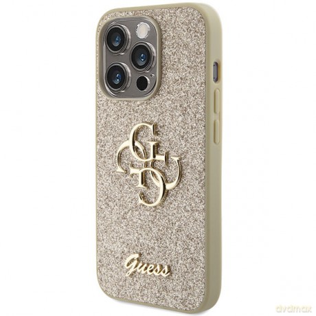Guess nakładka do iPhone 15 Pro 6,1" GUHCP15LHG4SGD złota HC Fixed Glitter Big 4G