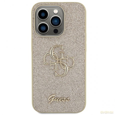 Guess nakładka do iPhone 15 Pro 6,1" GUHCP15LHG4SGD złota HC Fixed Glitter Big 4G