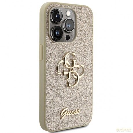 Guess nakładka do iPhone 15 Pro 6,1" GUHCP15LHG4SGD złota HC Fixed Glitter Big 4G