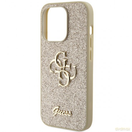Guess nakładka do iPhone 15 Pro 6,1" GUHCP15LHG4SGD złota HC Fixed Glitter Big 4G