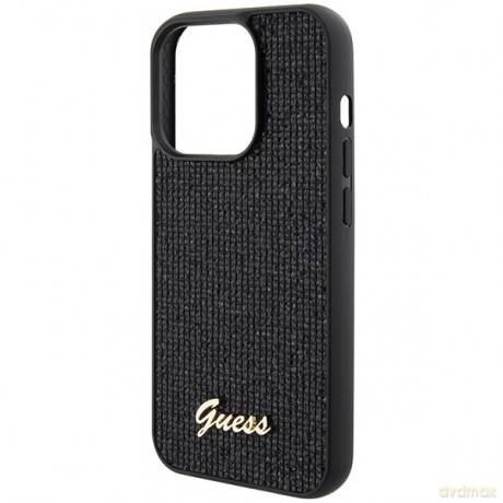 Guess nakładka do iPhone 15 Pro 6,1" GUHCP15LPMSDGSK czarna HC PU Disco Script Metal