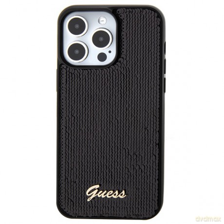 Guess nakładka do iPhone 15 Pro 6,1" GUHCP15LPSFDGSK czarna HC Sequin Script Metal