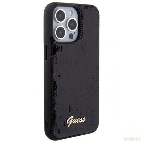 Guess nakładka do iPhone 15 Pro 6,1" GUHCP15LPSFDGSK czarna HC Sequin Script Metal
