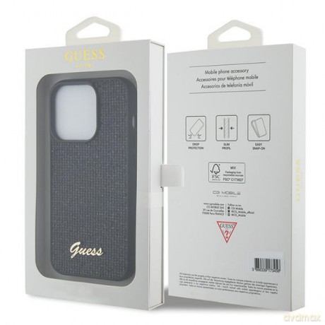 Guess nakładka do iPhone 15 Pro 6,1" GUHCP15LPSFDGSK czarna HC Sequin Script Metal