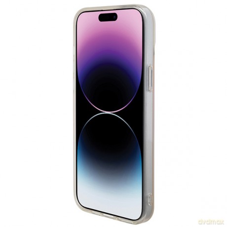 Guess nakładka do iPhone 15 Pro 6,1" GUHMP15LHITSP różowe HC IML Magsafe Iridescent