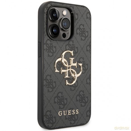 Guess nakładka do iPhone 15 Pro Max 6,7" GUHCP15X4GMGGR szara HC PU Leather 4G Metal Logo
