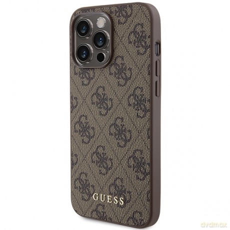 Guess nakładka do iPhone 15 Pro Max 6,7" GUHCP15XG4GFBR brązowa HC PU 4G Metal Logo