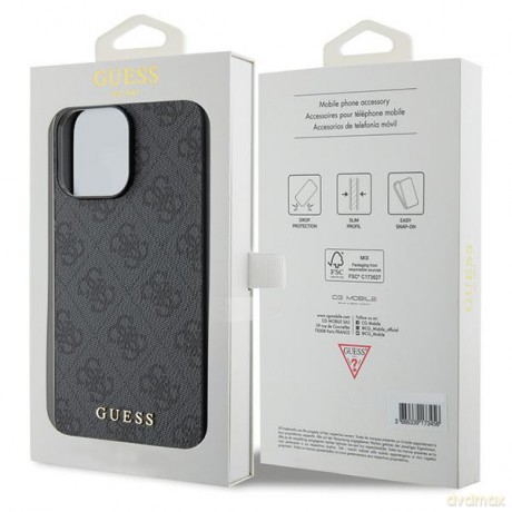 Guess nakładka do iPhone 15 Pro Max 6,7" GUHCP15XG4GFGR szara HC PU 4G Metal Logo