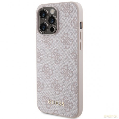 Guess nakładka do iPhone 15 Pro Max 6,7" GUHCP15XG4GFPI różowe HC PU 4G Metal Logo