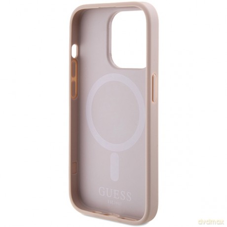 Guess nakładka do iPhone 15 Pro Max 6,7" GUHMP15XPSAHMCP różowe PU Saffiano Magsafe