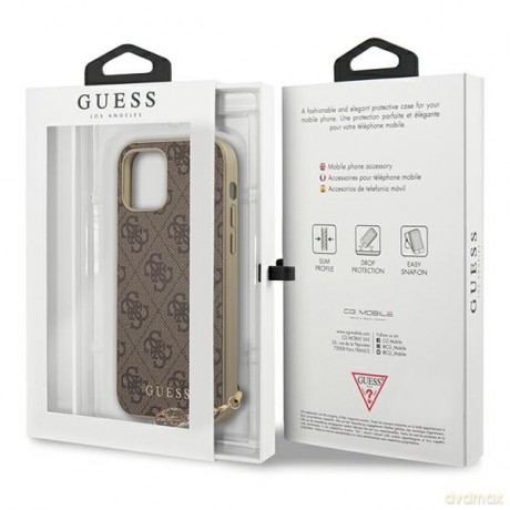 Guess nakładka do iPhone XR GUHCI61GF4GBR brązowy hard case 4G Charms Collection
