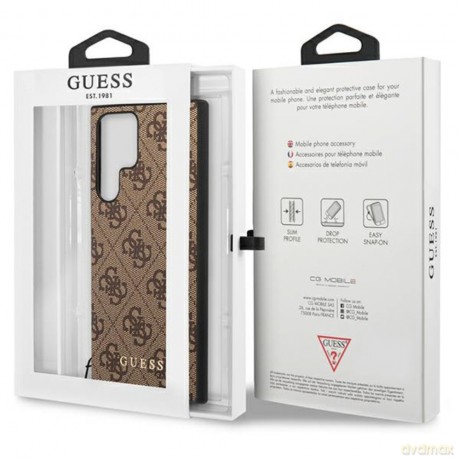 Guess nakładka do Samsung Galaxy S23 Ultra GUHCS23LGF4GBR brązowa hardcase 4G Charms Collection