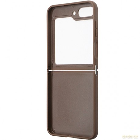 Guess nakładka do Samsung Z Flip5 GUHCZF5P4TDPW czarna Leather 4G Triangle Strass