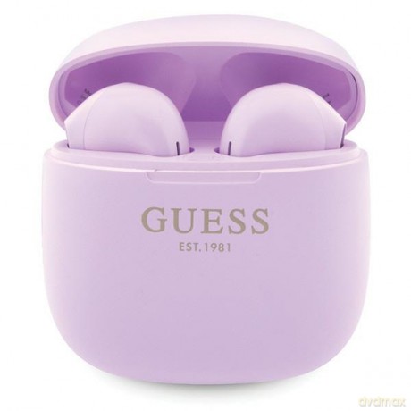 Guess słuchawki bluetooth TWS + stacja dokująca GUTWST26PSU fioletowe Classic EST Logo