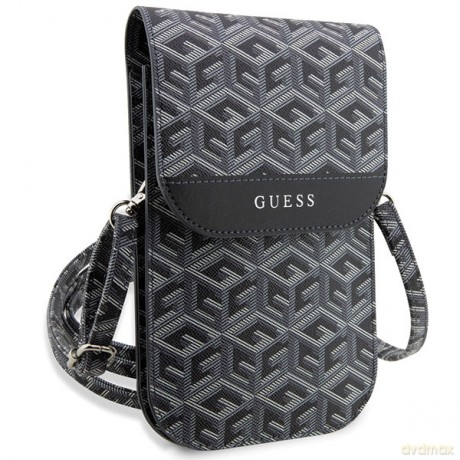 Guess torba na telefon GUWBHGCFSEK czarna Wallet Gcube Stripe
