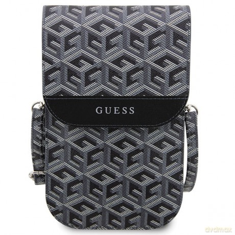 Guess torba na telefon GUWBHGCFSEK czarna Wallet Gcube Stripe