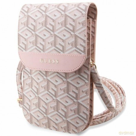 Guess torba na telefon GUWBHGCFSEP różowa Wallet Gcube Stripe