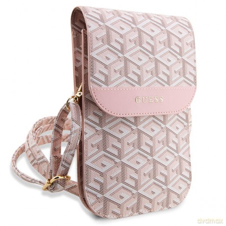 Guess torba na telefon GUWBHGCFSEP różowa Wallet Gcube Stripe