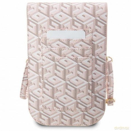 Guess torba na telefon GUWBHGCFSEP różowa Wallet Gcube Stripe