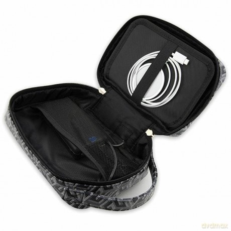 Guess torba organizer GUHBHGCFSEK czarny Gcube Stripe